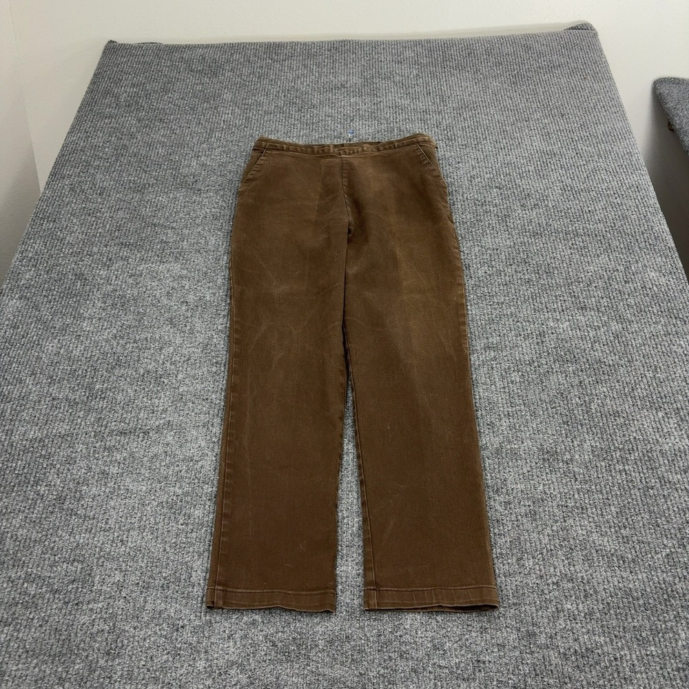 Vintage Calvin Klein Pants Womens 12 Brown Cotton Stretch Straight Leg Casual